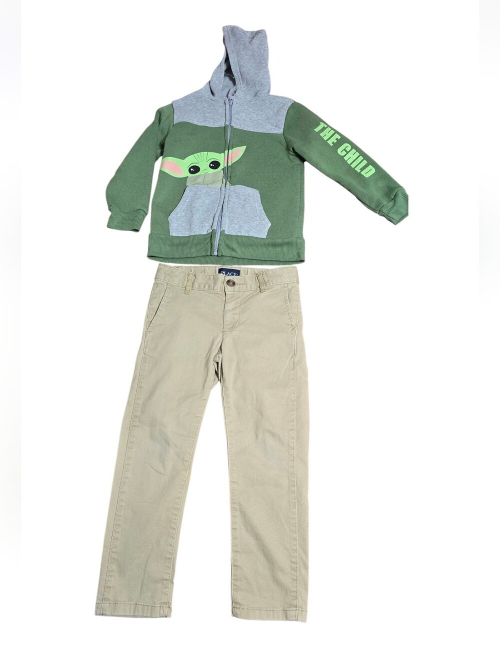 Place Men's Khaki Tan Pants with Navy Brand Label